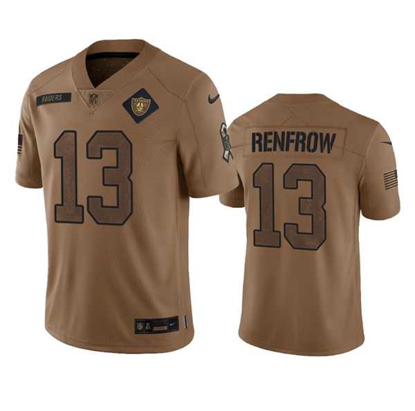 Mens Las Vegas Raiders #13 Hunter Renfrow 2023 Brown Salute To Service Limited Football Stitched Jersey Dyin